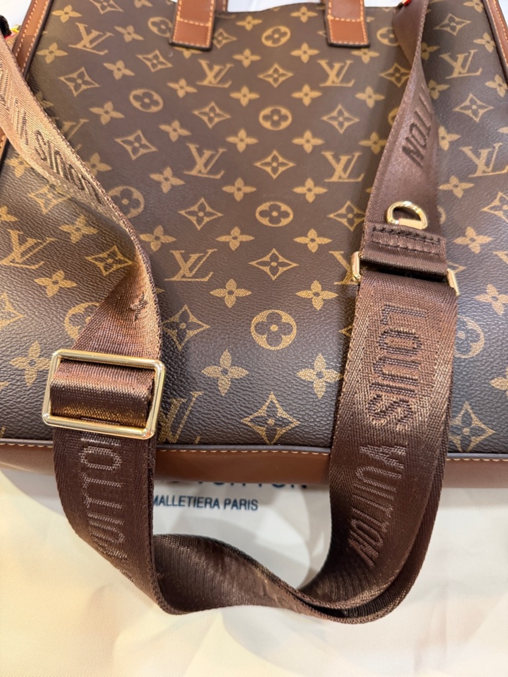 Lv Monogram Canvas Tote in Brown and Tan57 - Picture 3 of 14